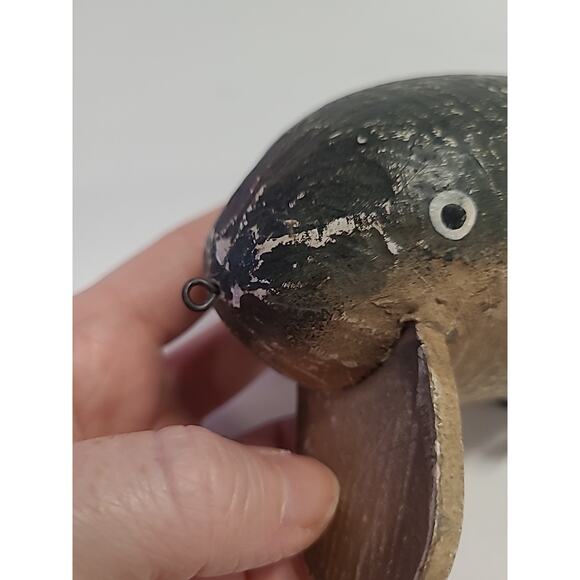 Wooden Jointed Fishing Lure Replica Display Home Decor 8" Green Taupe - Picture 11 of 11